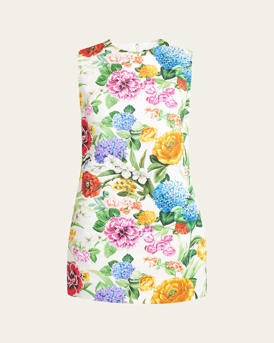 Floral Jacquard Mini Dress